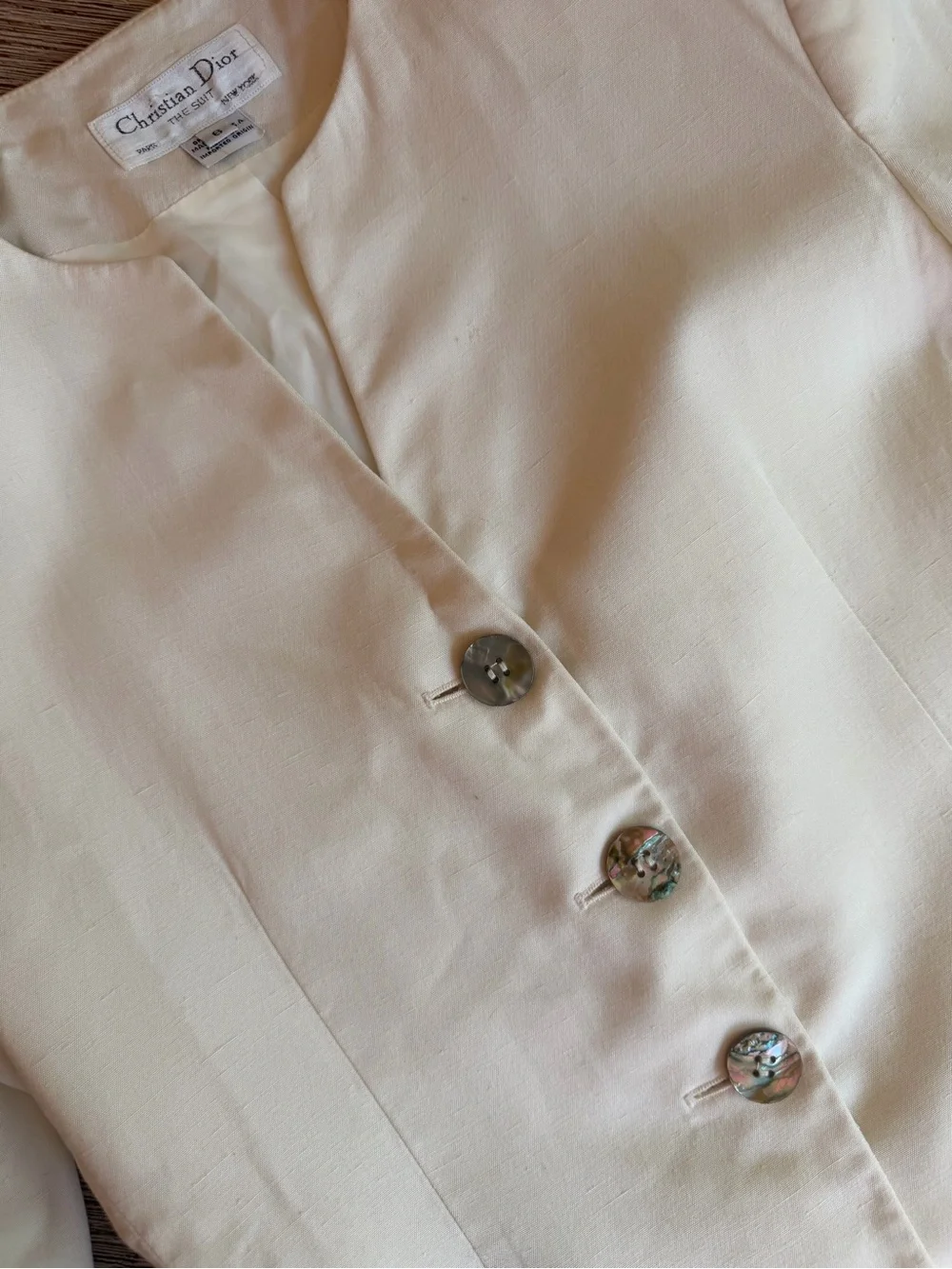 Vintage Christian Dior Women's Ivory Blazer